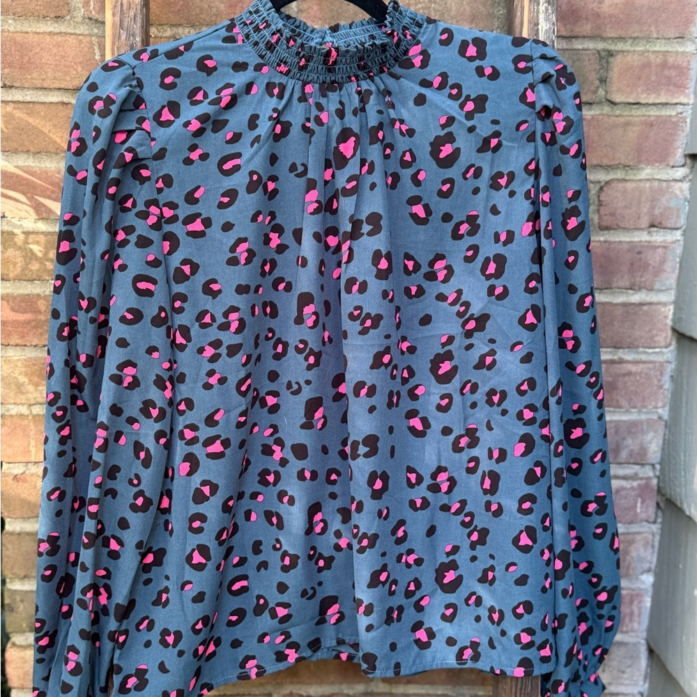 MELLODAY Leopard Print Blouse